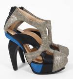 Botín de seda, punto y cuero con plataforma de Amaya Arzuaga