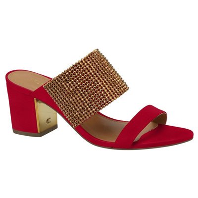 Sandalia rojo y dorado de Tchocco